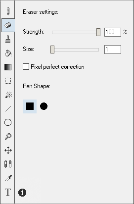 Eraser settings
