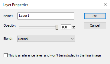 Layer properties window